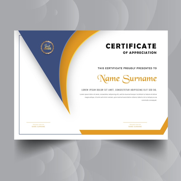 Nouvelle Conception De Modèle De Certificat De Diplôme Jaune