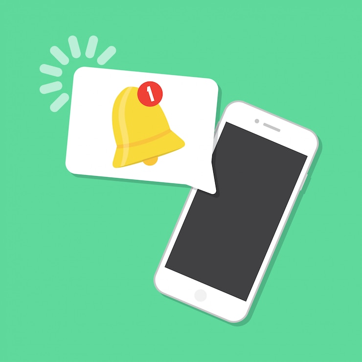 Vecteur une nouvelle notification est arrivée sur le smartphone. notion de notification