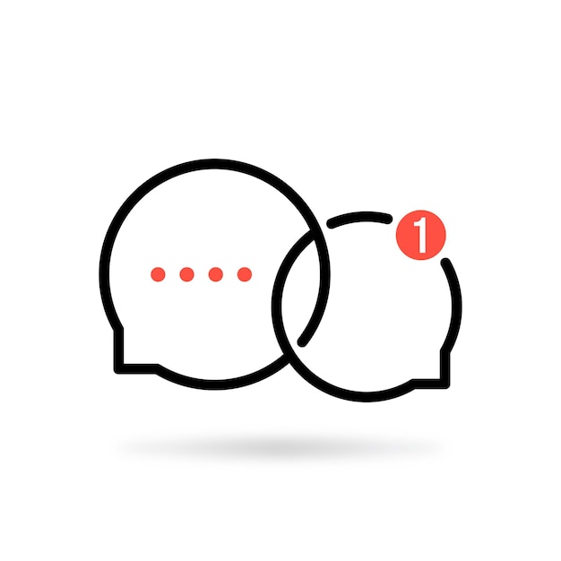 Nouvelle Notification De Message Avec Concept De Bulles De Communication 2 Forme Pop-up Pour La Pensée En Ligne