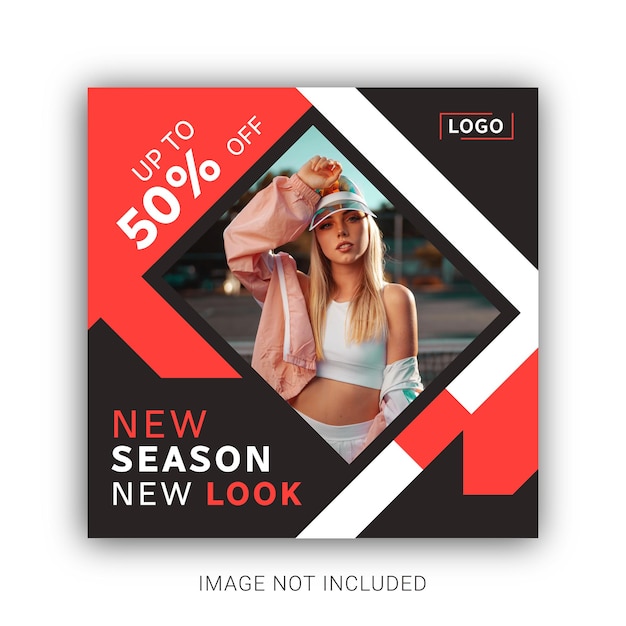 Nouvelle saison nouveau look mode vente médias sociaux et modèle de publication instagram