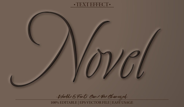 Novel Vector Text Effect Alphabet éditable Plot histoire chapitre littérature