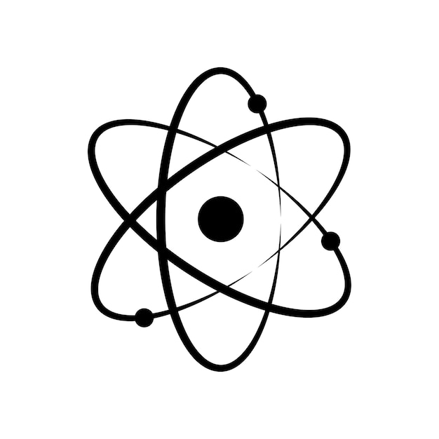 Noyau d'atome ou de proton. Élément d'icône isolé de vecteur. Formation scientifique en biologie. Concept de technologie scientifique. Icône ou signe de vecteur moléculaire. EPS 10