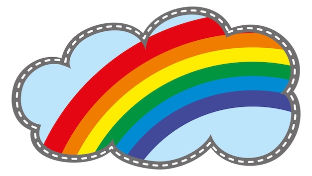 Nuage Avec Autocollant Arc-en-ciel Emblème De Paix Vintage