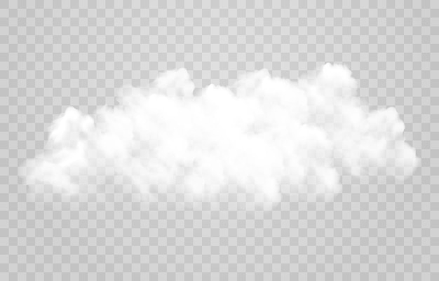 Un nuage blanc et moelleux sur un fond transparent
