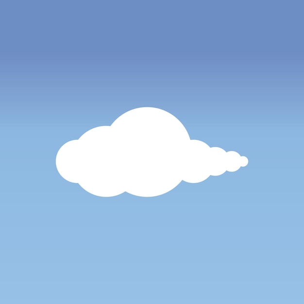 Nuage Ciel Bleu Illustration Vecteur Design Plat