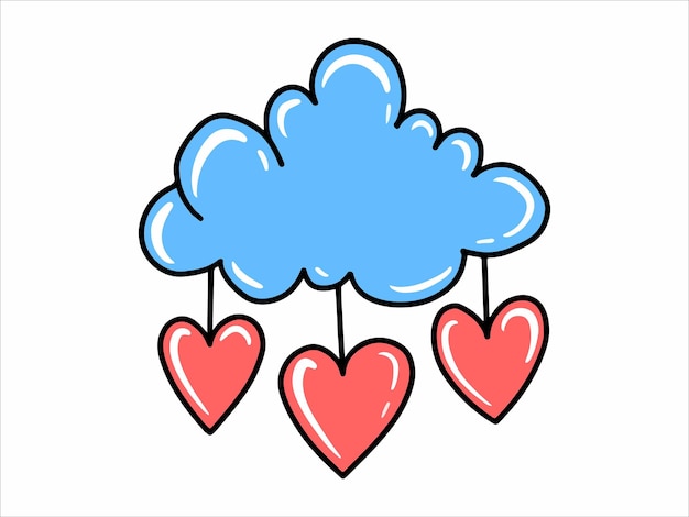 Nuage, à, Coeur, Illustration