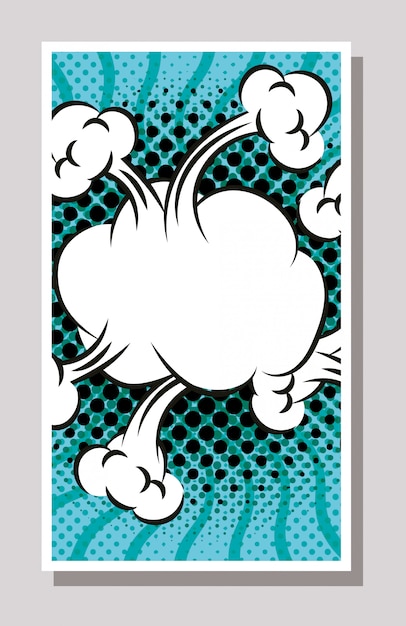 Vecteur nuage expresion dans un style pop art