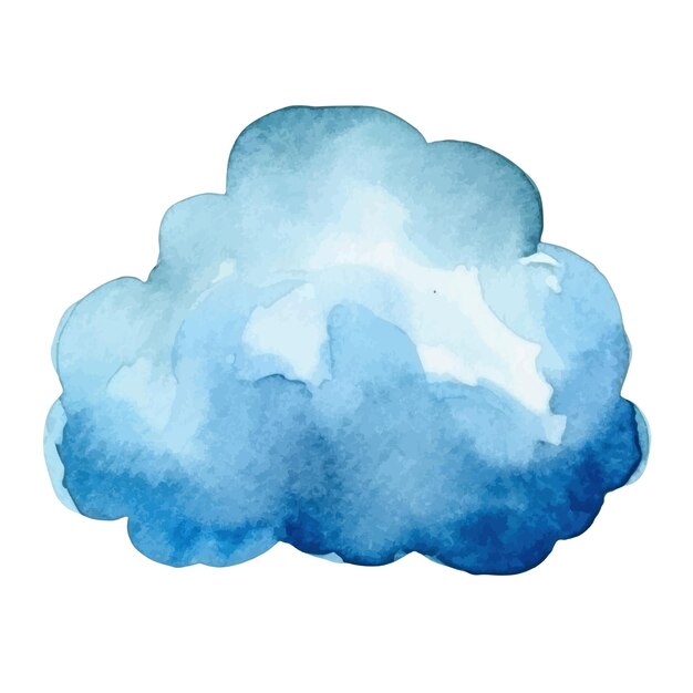 Vecteur nuage peint à l'aquarelle de vecteur éléments de conception dessinés à la main isolés sur fond blanc
