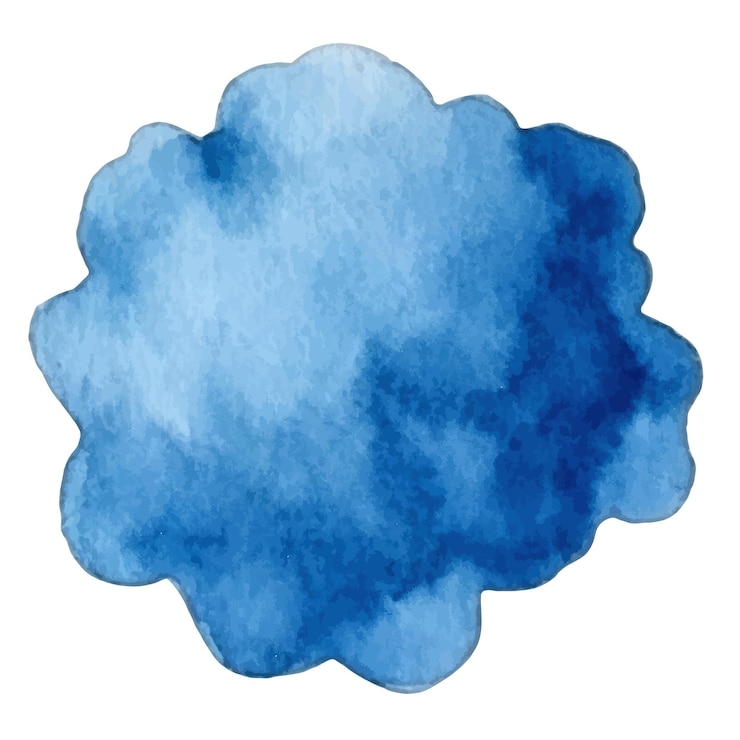 Vecteur nuage peint à l'aquarelle de vecteur éléments de conception dessinés à la main isolés sur fond blanc