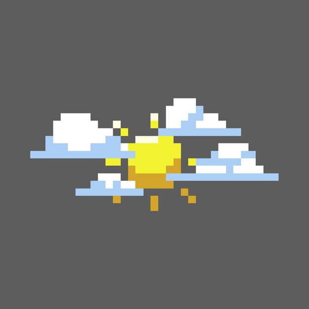 Le Nuage Et Le Soleil De Pixel Art