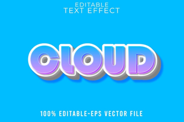 NUAGE DE STYLE CARTOON À EFFET DE TEXTE MODIFIABLE