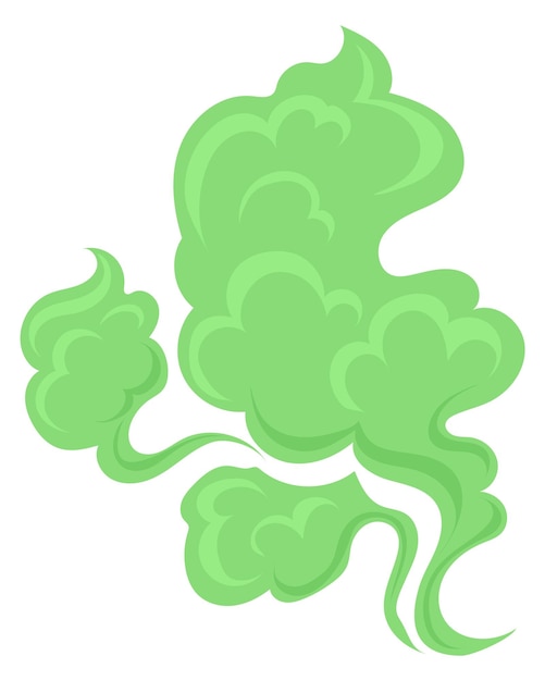 Vecteur nuage toxique dessin animé pet vert mauvaise odeur