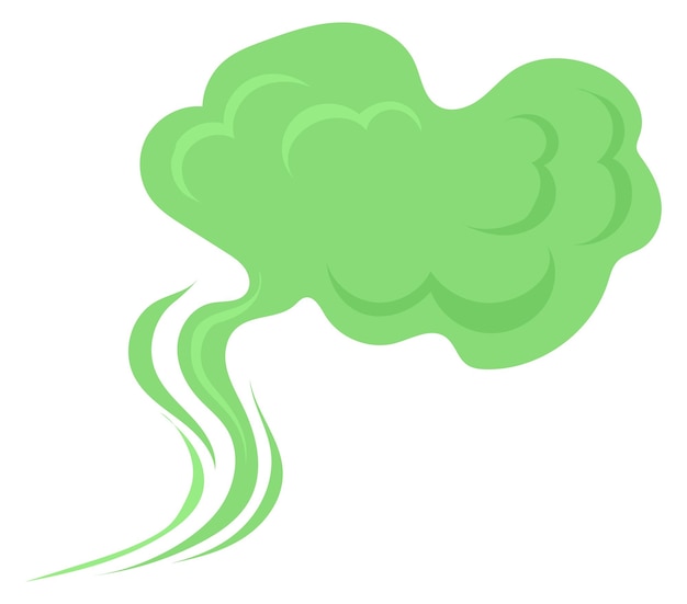 Vecteur nuage vert odeur d'ordures de dessin animé odeur toxique