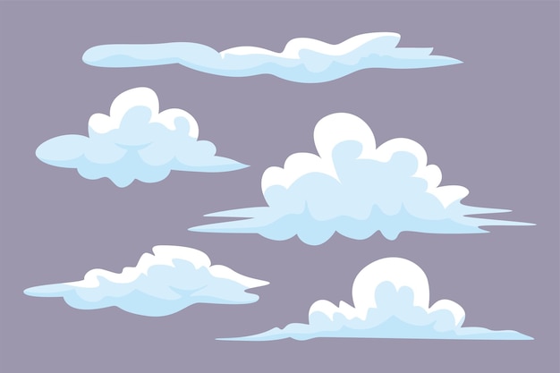 Les Nuages Du Ciel Blancs Le Concept Des Nuages Illustration Vectorielle Plate Colorée Isolée