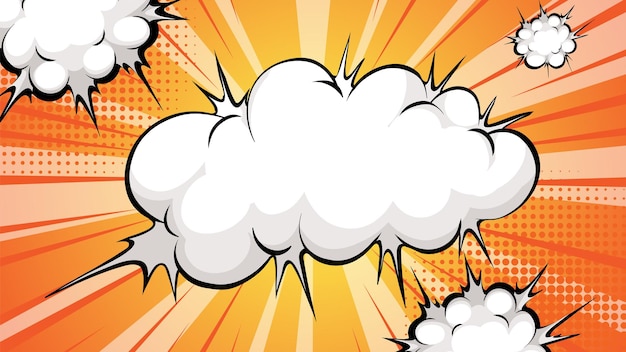 Des nuages explosifs de style comique