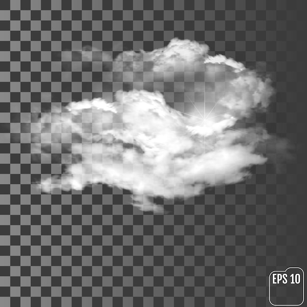 Des nuages réalistes sur un fond transparent