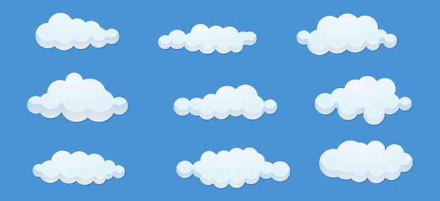 Nuages Sertie De Style Cartoon