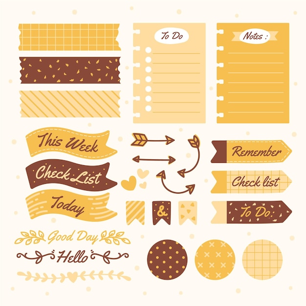 Nuances De Jeu De Scrapbooking Planificateur Jaune