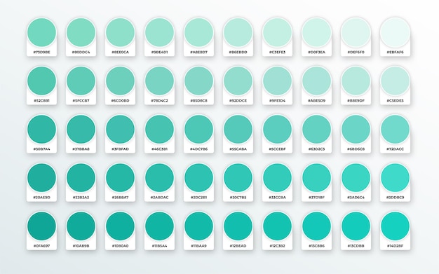 Nuances De Palette De Couleurs Vertes Avec Hexagone