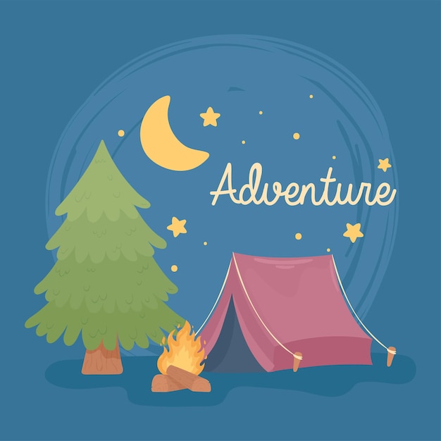 Nuit de camping aventure