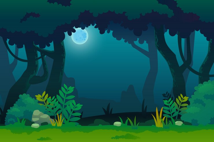 Vecteur nuit en forêt