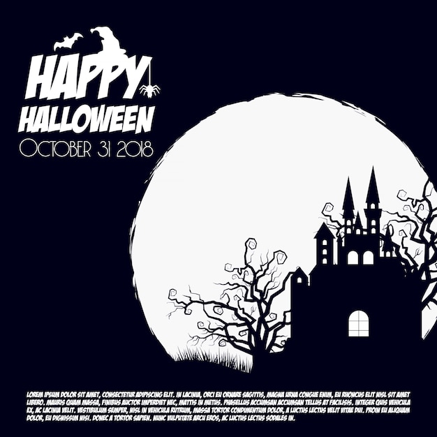 Nuit d&#39;Halloween Pleine Lune