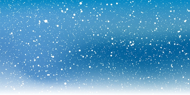 Nuit de neige. Flocons de neige blancs sur ciel sombre. Fond de neige qui tombe.
