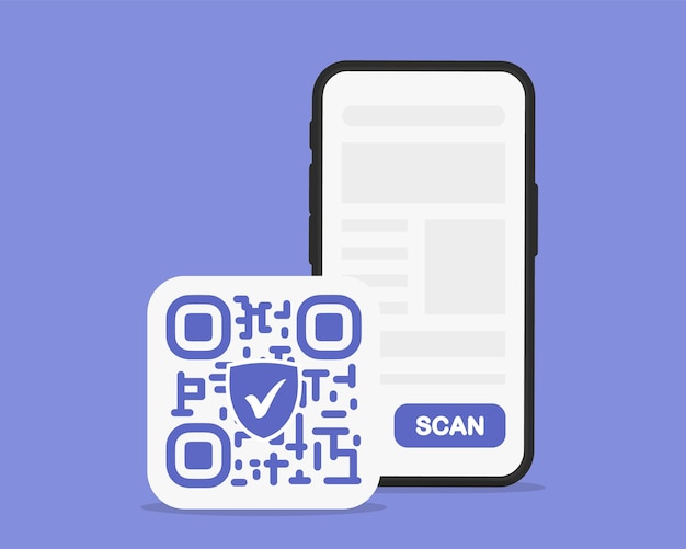 Numérisation De Code Qr Code-barres Qr Avec Smartphone Paiement Sans Contact Peut être Utilisé Pour Le Modèle De Page De Destination Ui Web Application Mobile Flyer De Bannière Scan Me Qr Verification Concept Illustration Vectorielle