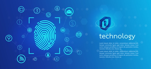 Vecteur numérisation d'empreintes digitales.