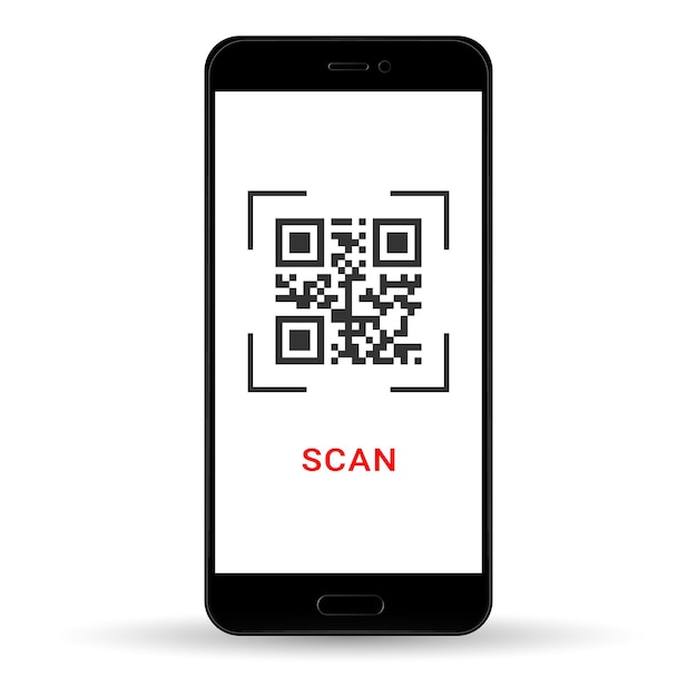 Numérisez Le Code Qr Sur Le Téléphone Mobile Code-barres De La Technologie Numérique électronique Illustration Vectorielle