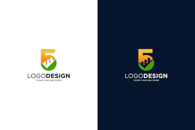 Vecteur numéro 5 conception de logo pour le marketing, le financement, l'investissement et les affaires