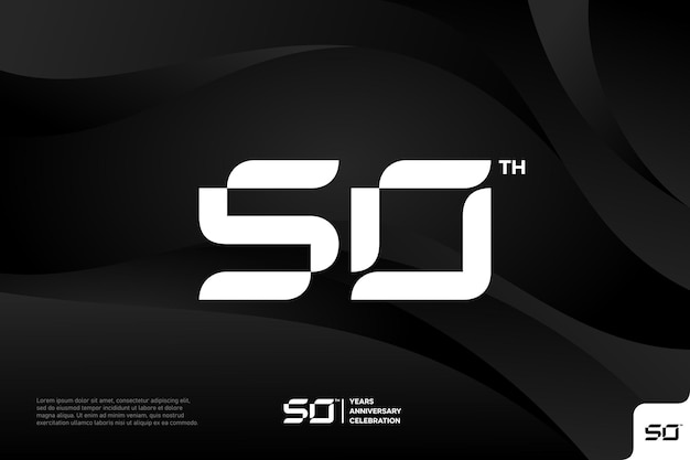 Numéro 50 logo icône design 50e anniversaire logo numéro 50 anniversaire sur fond noir