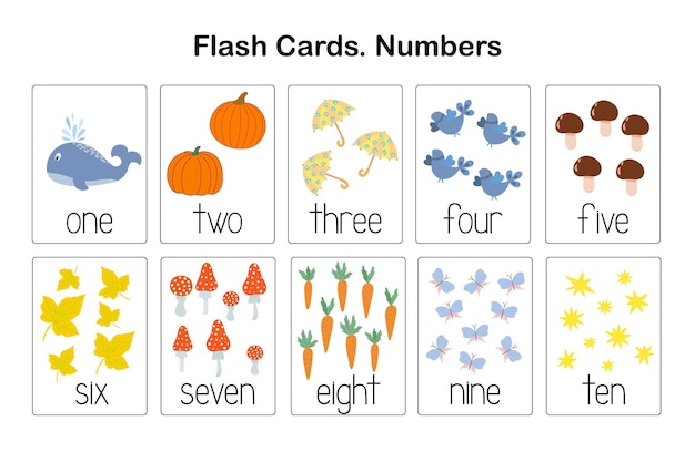 Numéro D'apprentissage Des Cartes Imprimables Feuille De Travail Pédagogique école Ou Activité De Loisirs. Ressources Pour Les Enseignants