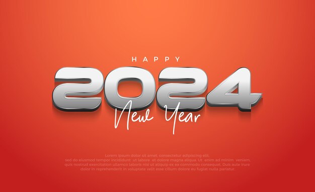 Numéro D'argent 2024 Avec Un Numéro Moderne Pour La Célébration De La Bonne Année 2024 Conception De Vecteur Premium Pour Affiche, Bannière, Calendrier Et Discours