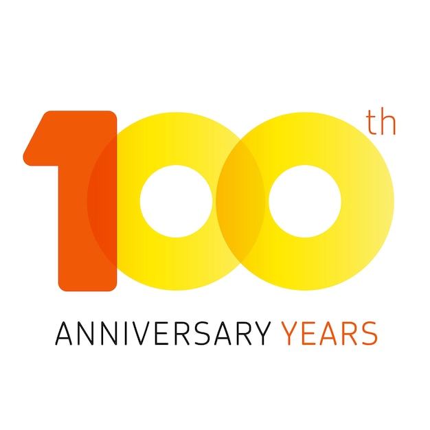 Numéro Du 100 E Anniversaire. Logotype De 100 Ans. Design Audacieux Créatif.