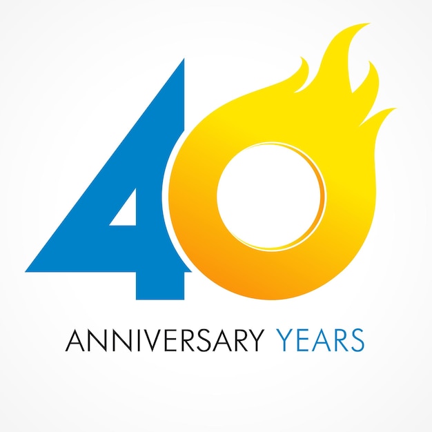 Numéro Du 40 E Anniversaire. Logo De 40 Ans. Design Fougueux, Concept Graphique Créatif.
