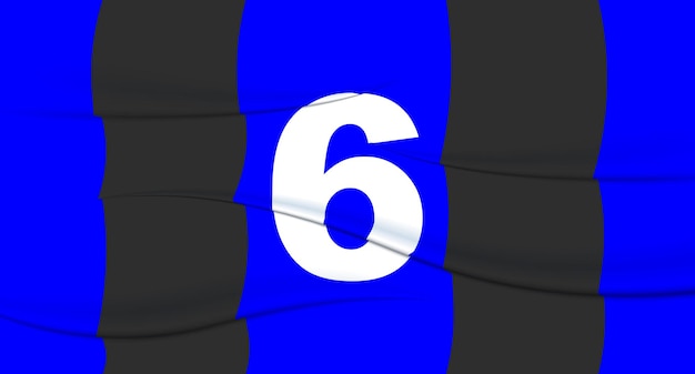Vecteur numéro de footballeur bleu sur un maillot de football 6 impression numérotée sports tshirt jersey sports olympiade euro 2024 coupe d'or championnat du monde