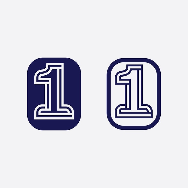 Vecteur numéro un logo et conception de numéro vectoriel images de stock illustration