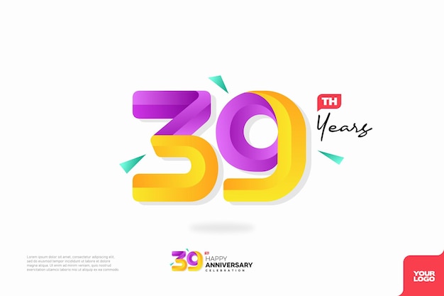 Numéro 39 logo icône design 39e anniversaire logo numéro anniversaire 39