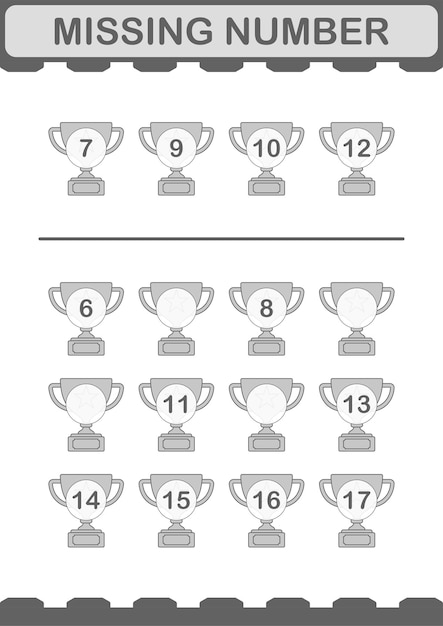 Numéro Manquant Avec La Feuille De Calcul Du Trophée Pour Les Enfants