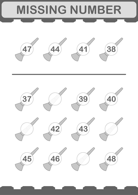 Numéro Manquant Avec Paintbrush Worksheet Pour Les Enfants