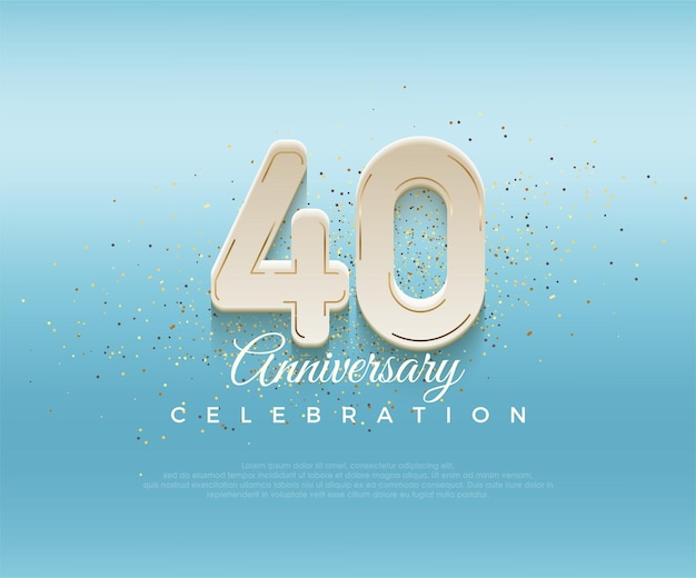 Numéro moderne en gras 40e anniversaire design premium pour la célébration Vector premium pour l'affiche bannière célébration salutation