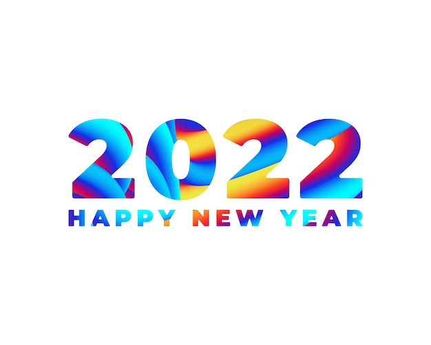 Numéro De La Nouvelle Année 2022 Sur Fond De Coups De Pinceau De Couleur Abstraite Colorée Bonne Année 2022 Fond Coloré Illustration Vectorielle Eps10