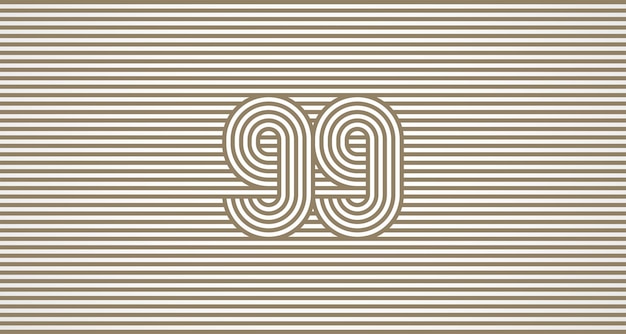 Numéro de style rétro 99 avec une couleur et une texture dorées