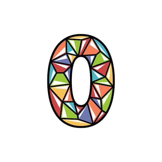 numéro zéro icône logo brillant