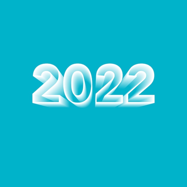 Numéros 2022 sur le concept décoratif de fond bleu