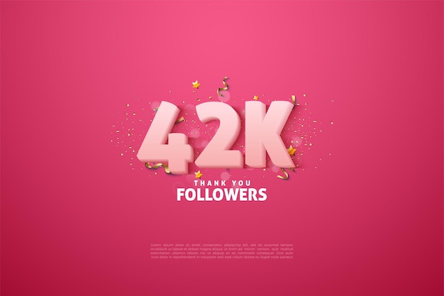numéros de célébration 3d roses mignons pour la célébration de 42 000 abonnés