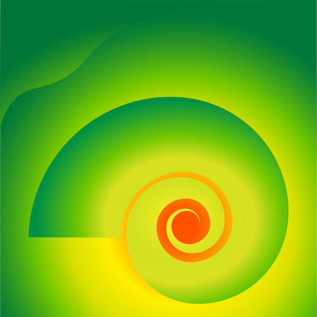 Vecteur nutilusspiraleshellonsoftgreenbackground