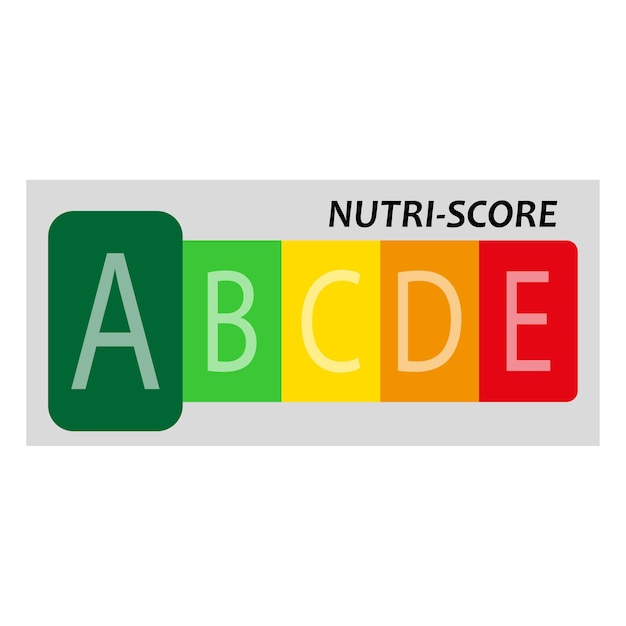 Vecteur nutrition a faits sur l'étiquette score de santé informations sur les aliments nutriscore faits sur l'étiquette signe d'emballage