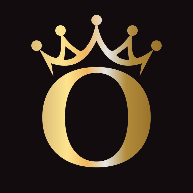 Vecteur o logo de la couronne pour la reine sign beauty letter star de la mode symbole de luxe élégant